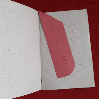Frase in Braille: "amo i libri "