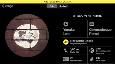 Schermafbeelding Hipstamatic-instellingen Yanaka + Cinematheque