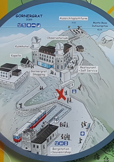 Overview of Gornergrat and the cog-wheel train.