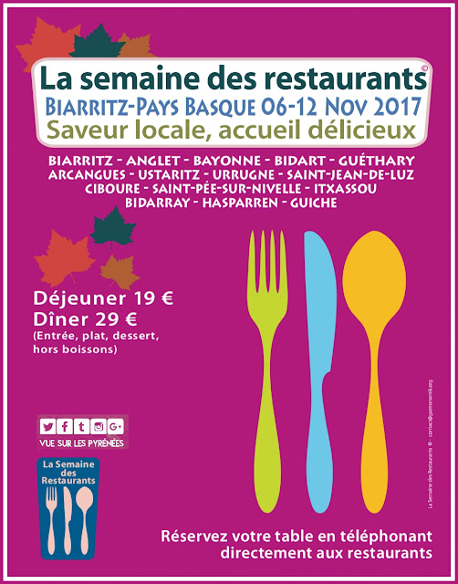 La Semaine des Restaurants Biarritz Pays basque 2017