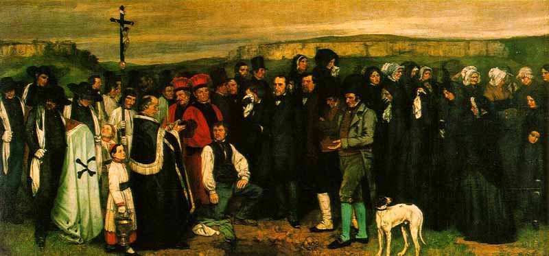 Imagen de la pintura Entierro en Ornans de Courbet