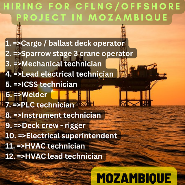 Hiring for CFLNG/Offshore project in Mozambique