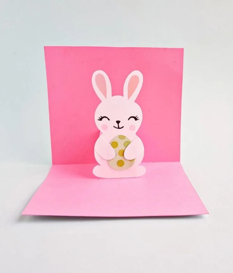 Pop up bunny Easter card for kids to make