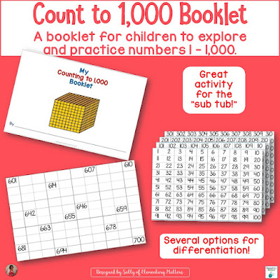 Count to 1,000 Freebie Booklet. Download this freebie and watch your students develop a deeper understanding of our number system up to 1,000, and have fun as well!
