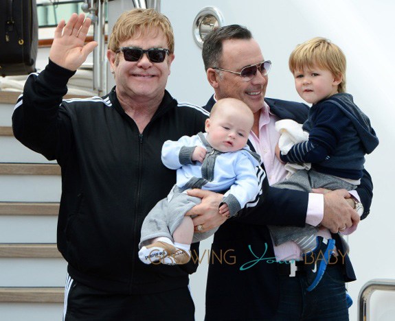 Sir Elton John and David Furnish proudly show off new baby son Elijah - elijah joseph daniel furnish john