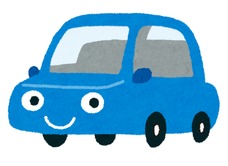 無料イラスト かわいいフリー素材集 いろいろな色の車のキャラクターのイラスト