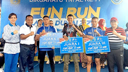 Atlet Lari Yonko 462 Kopasgat Raih Juara 1 Pada Kejuaraan Fun Run 7,7 Km di Lanal Dumai