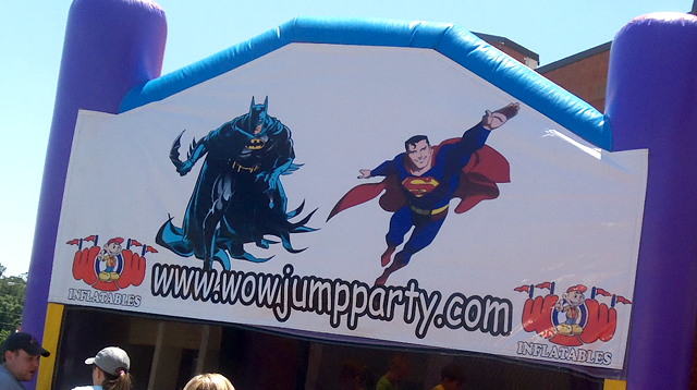 Superhero bouncy castle