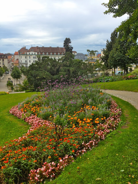 Picture of Baden bei Wien seen from the hill in the Kurpark.