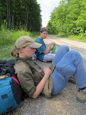 Sonya Richmond and Saryon Morton hiking Ontario.