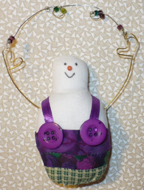 Fabric Snowman Ornament 1