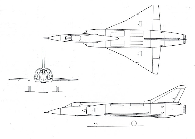 Mirage IIIV Threeview drawing