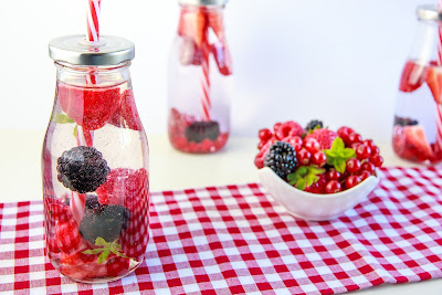 Drinking Water Mixed with Berries