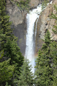 waterfall, Tower Falls, Yellowstone, rainbow, http://bec4-beyondthepicketfence.blogspot.com/2016/05/work-hard-play-hard.html