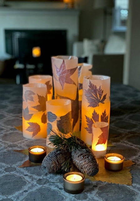 DIY Fall Leaf Luminaries