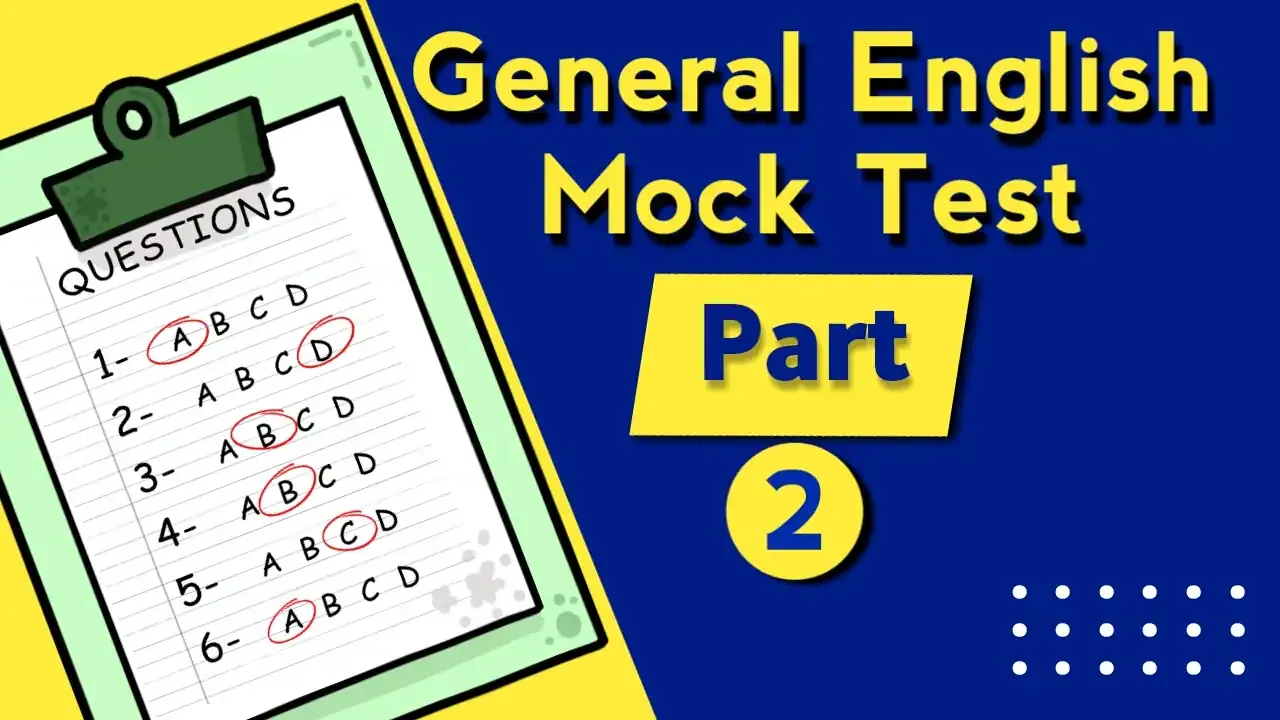 An image on which written English Mock Test part 2