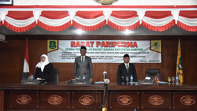 Persetujuan Bersama Terkait RTRW Sumenep 2023 - 2024 DPRD Dengan Pemkab Sumenep Selesai di Rapat Paripurnakan