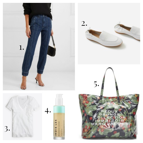 3X1 + Jason Wu Jeans - Everlane Loafers - J.Crew Tee - Indie Lee Cleanser - Marc Jacobs Tote