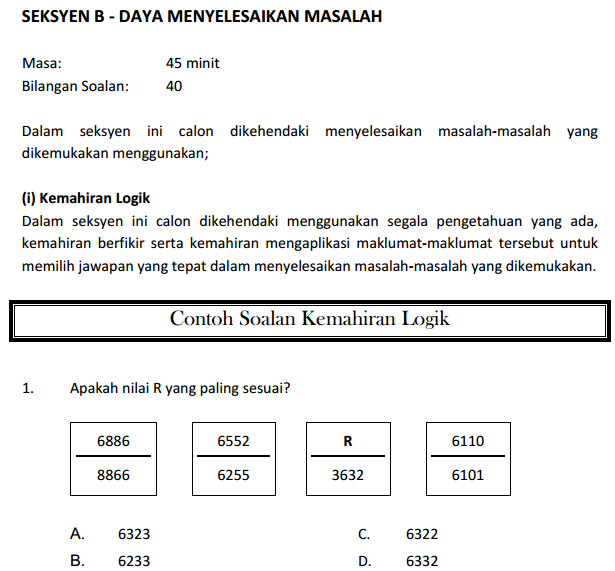 Contoh Soalan Ujian Pengetahuan Am Latihan Separa 