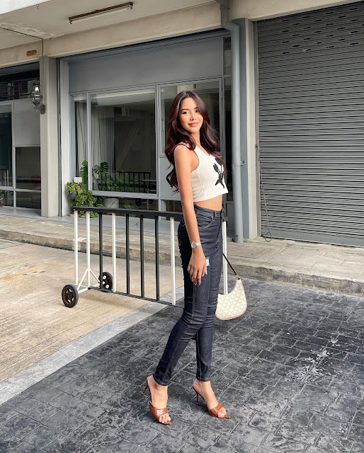 Jess Thanchaya Inprasert – Most Pretty Thai Trans Girl Fashion Model in Halter Neck Crop Top and Skinny Jean Photoshoot