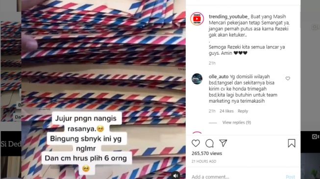 Viral Curhatan HRD, Hanya Butuh 6 Orang tapi Surat Lamaran Menggunung