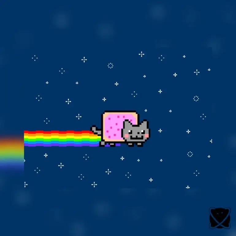 As a one of a kind piece of crypto  art Nyan  Cat  meme art 