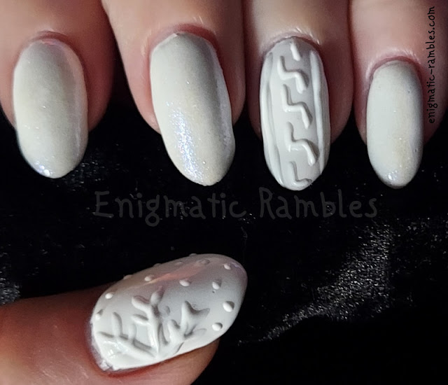 Nail Art 3D Snowflake and Knitted Pattern