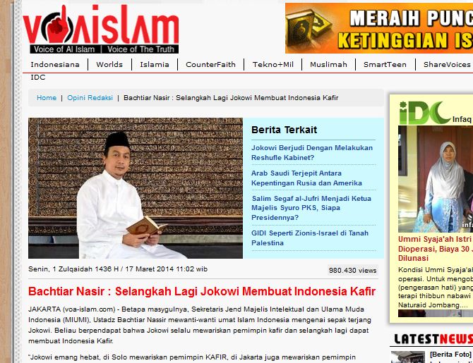 Parade Tauhid Indonesia, Penghina Pancasila dan Anti-Islam 