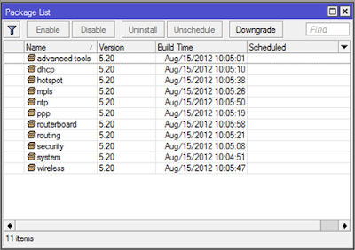 mikrotik - package list