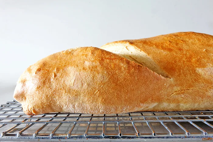 baked Italian bread close up