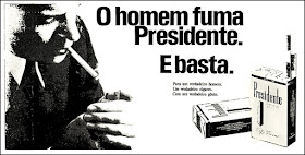 cigarros Presidente, 1970. propaganda anos 70. história decada de 70. reclame anos 70; propaganda cigarros anos 70. Brazil in the 70s; Oswaldo Hernandez;