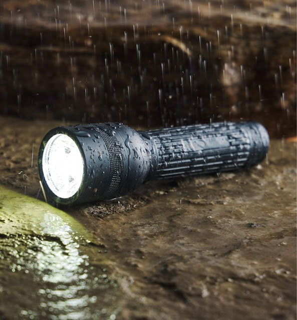 torch flashlight on a rain