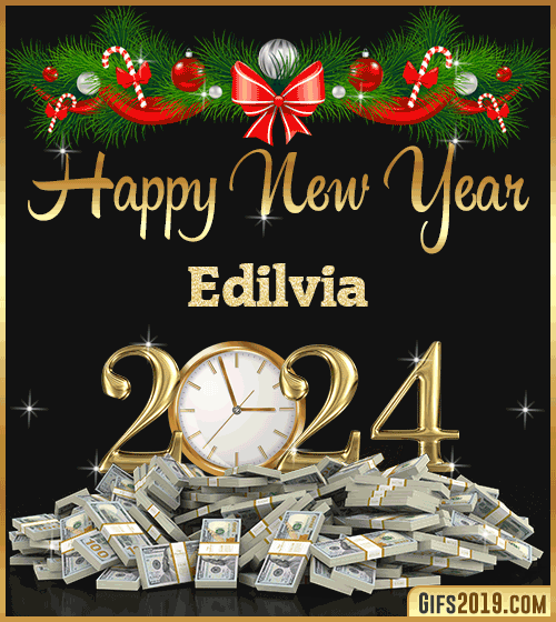 Happy New Year 2024 gif wishes animated for Edilvia