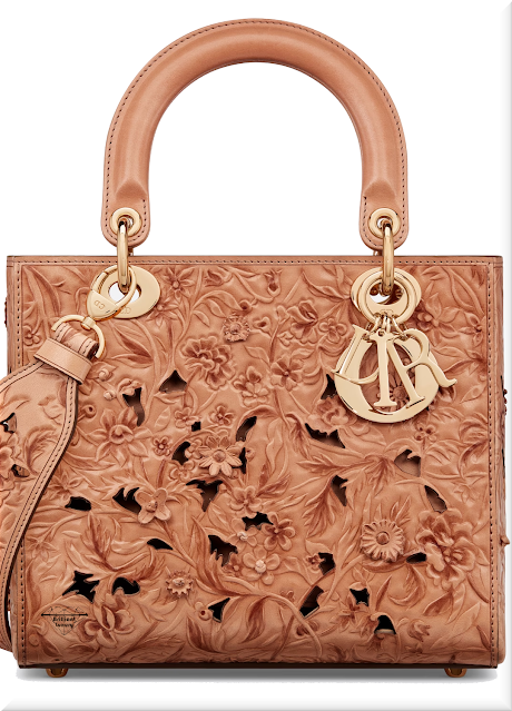 ♦Medium beige multicolor Lady Dior bag with petites fleurs sculpted and hand-painted calfskin #dior #bags #beige #brilliantluxury