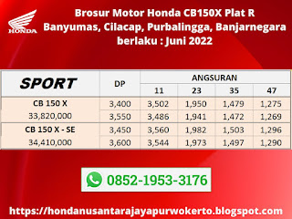 Brosur Motor Honda CB150X Plat R Juni 2022