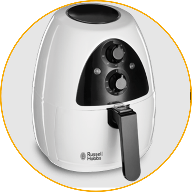 Russell Hobbs Purifry Health Fryer Cooking two types of food at once air fryer, it's not a problem anymore. This air fryer is a must-have for those of you who don't have much time to cook. This product is equipped with an accessory in the form of a divider that allows you to cook two types of dishes at once fryer.  You can use one side for frying the potatoes and the other side for roasting the chicken. That way, you can make the best use of your time to prepare lunch.