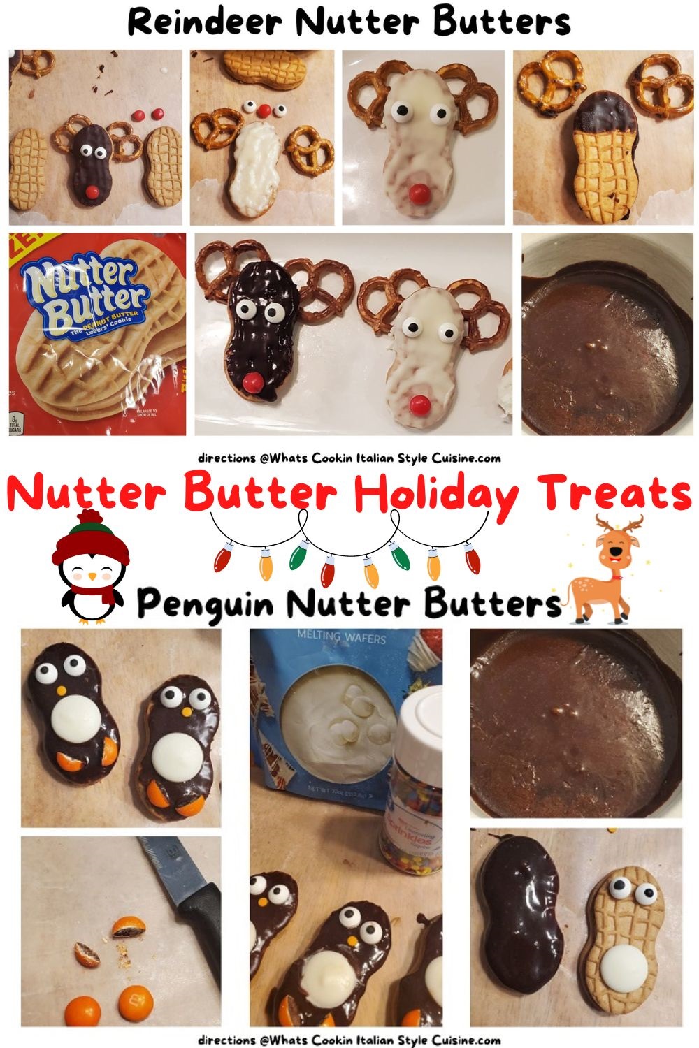 pin for later on nutter butter reindeer and penguin cookie ideas