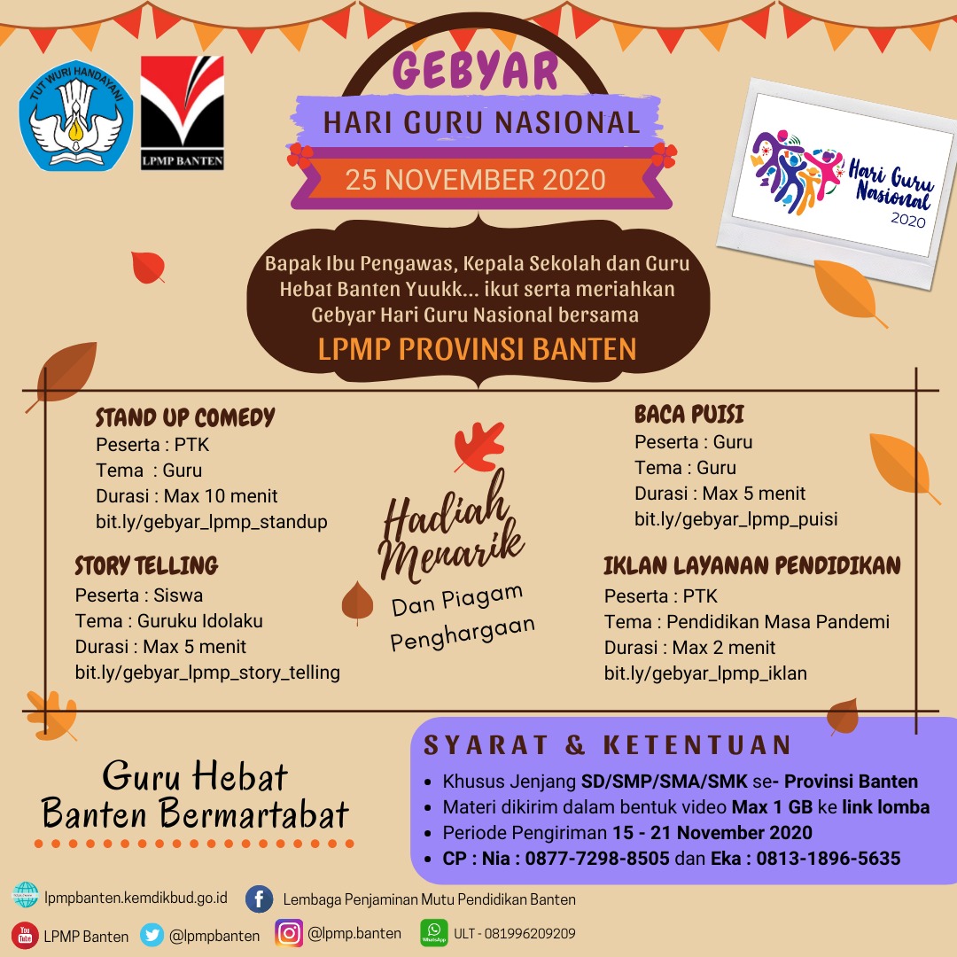 Gebyar Lomba Hari Guru Nasional (HGN) 2020 LPMP Banten