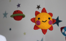 Baby mobile crochet sun
