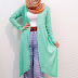 50107 ~ 3 Pieces Basic Asymmetric Cardigan + Tank Top with Pants (Including Shawl) (RM63)