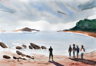 OM Beach, Gokarna, Karnataka, Watercolor on fabriano paper