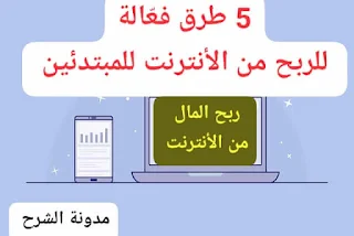 خمس طرق فعّالة للربح من الأنترنت للمبتدئين