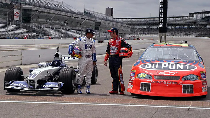 Jeff Gordon with his car