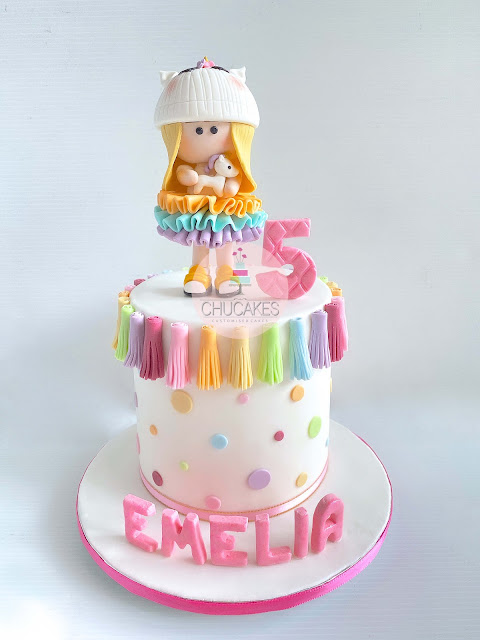 fondant cake rainbow tassel little girl tassels chucakes