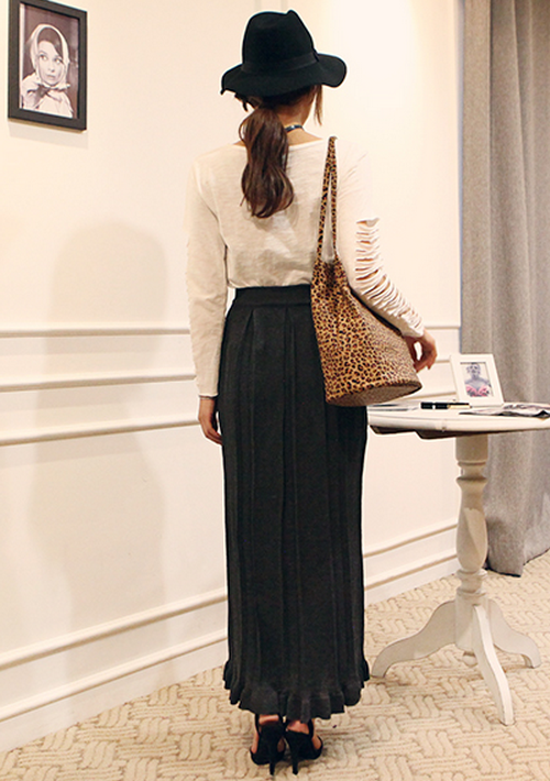 Pleated Maxi Skirt