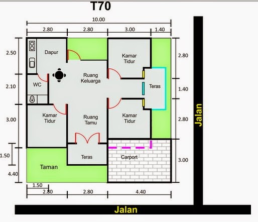 Denah Dan Model Rumah Minimalis Type 70 Terbaru 2015 