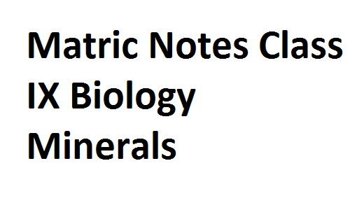 Matric Notes Class IX Biology Minerals matricnotes0