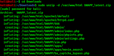 extract bWAPP in apache web folder