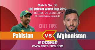 Who will win ICC CWC 2019 36th Match Pakistan vs Afghanistan 