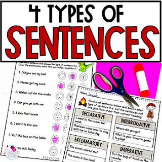 Use these awesome activities to easily teach the 4 sentence types to your first grade students this year.